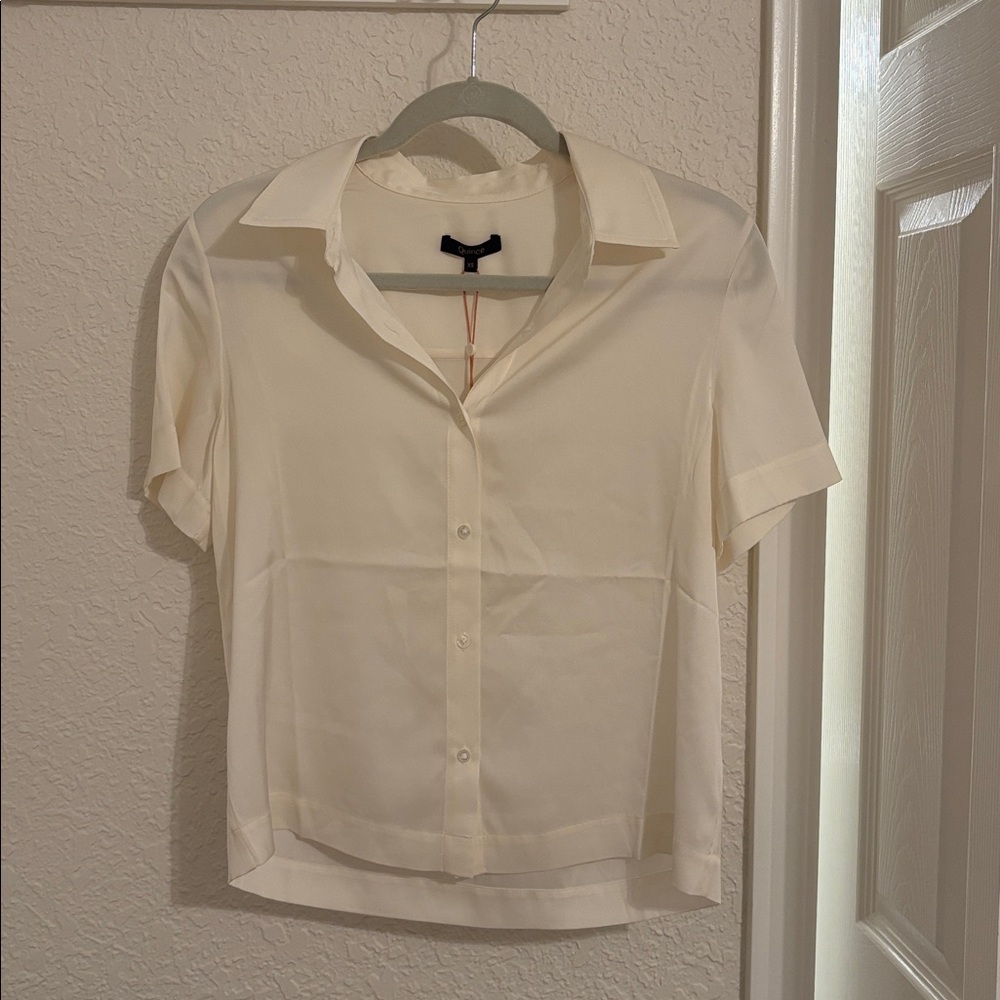 Quince Ivory Button-Up Blouse